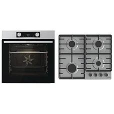 Комплект Gorenje (духовка електрична BO6737E02XK + варильна поверхня газова G642ABX), 743550, нерж.