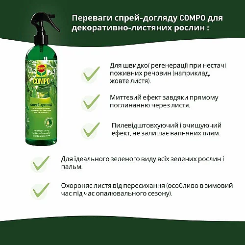 Добриво для догляду за листям зелених рослин Compo 0.5 л