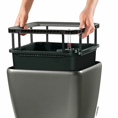 Вазон Lechuza Quadro Premium LS 21, антрацит