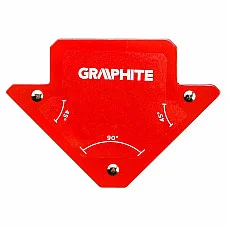 Угольник сварочный GRAPHITE 56H901 магнитный 82x120x13мм макс.грузоподъемность 11.4кг угол 45/90°